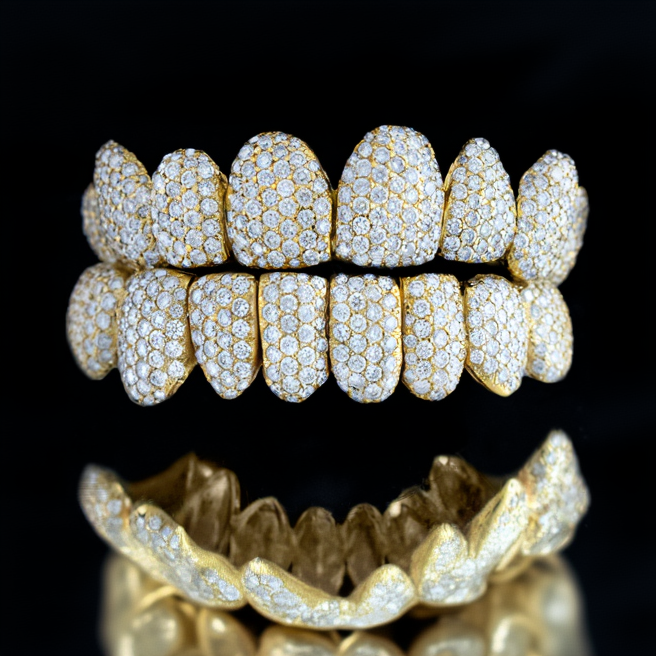 Iced Out Honeycomb Grillz SET