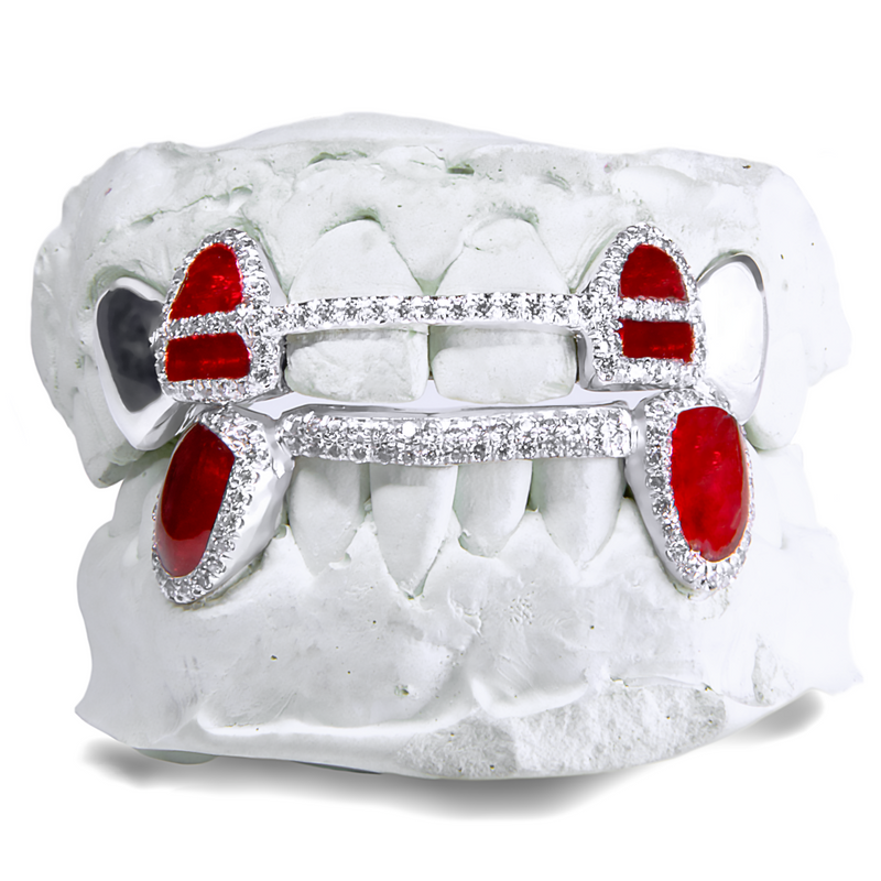 Ruby Diamond Bridge Grillz SET