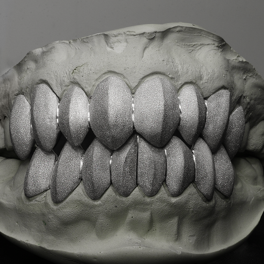 8 Piece Shark Teeth Diamond Dust Grillz SET