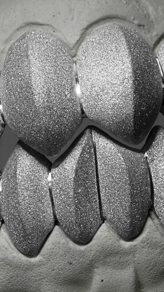 8 Piece Shark Teeth Diamond Dust Grillz SET