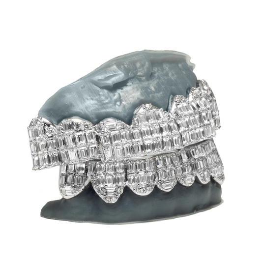 8 Piece Iced Emerald Cut Grillz SET