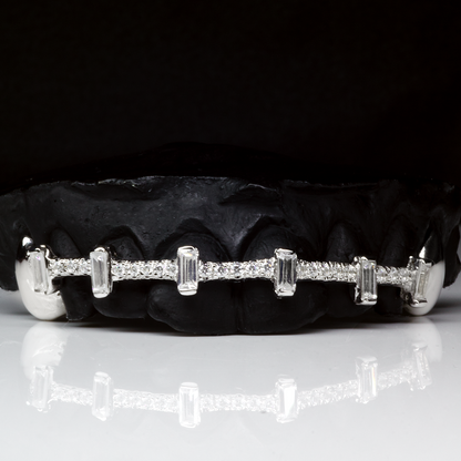 8 Piece Iced Baguette Bridge Grillz