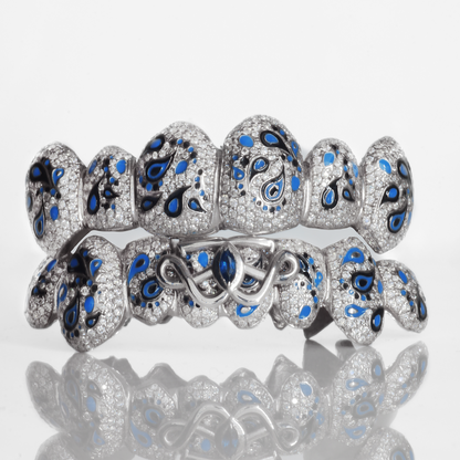 8 Piece Iced Paisley Design Grillz