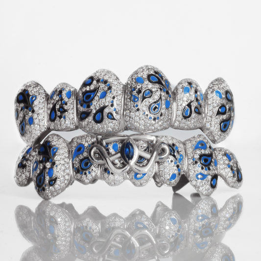8 Piece Iced Paisley Design Grillz