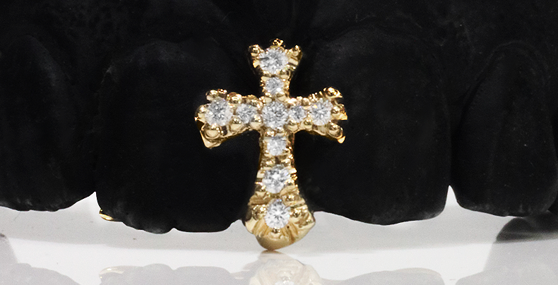 Solid Gold Iced Cross Filler Grillz