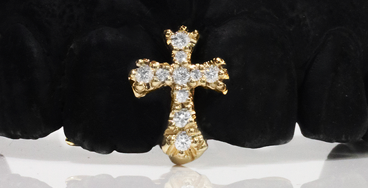 Solid Gold Iced Cross Filler Grillz