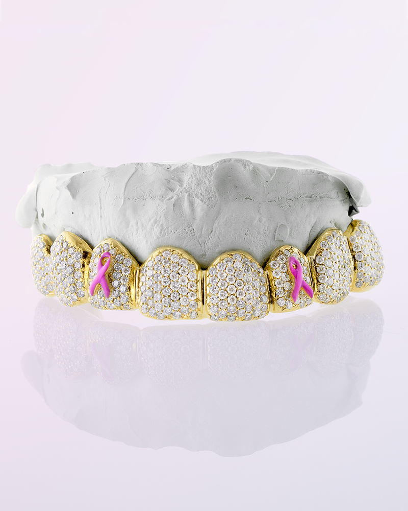 Pink Ribbon Diamond Grillz