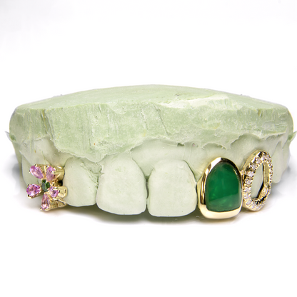 3 Piece Gemstone Flower Filler Grillz