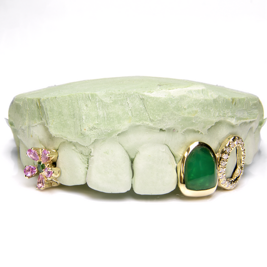 3 Piece Gemstone Flower Filler Grillz