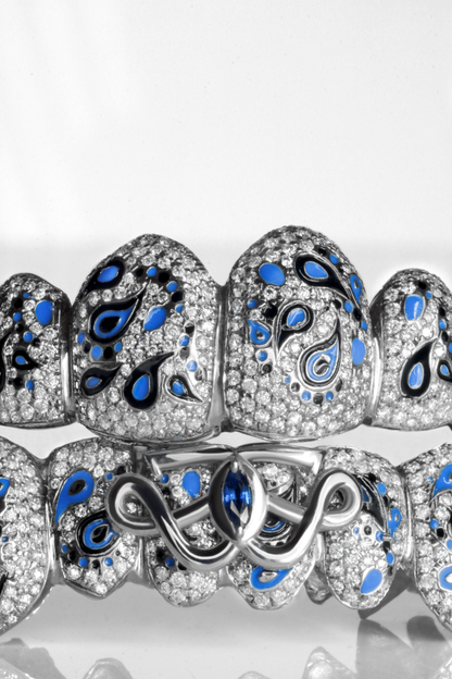 8 Piece Iced Paisley Design Grillz