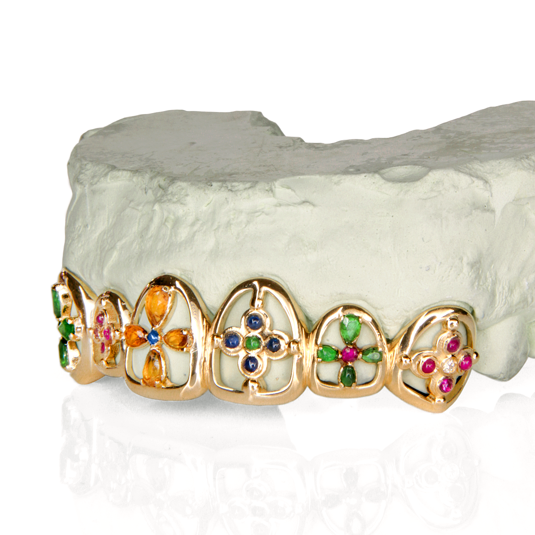 6 Piece Flower Open Face Grillz