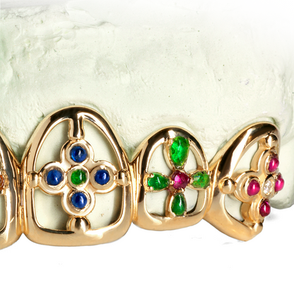 6 Piece Flower Open Face Grillz