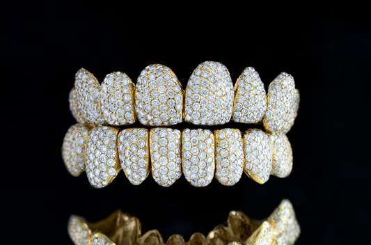 8 Piece Iced Out Honeycomb Grillz SET