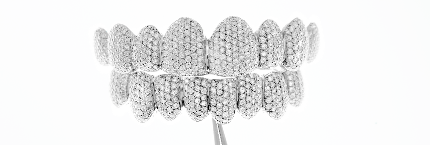 8 Piece Iced Out Honeycomb Grillz SET