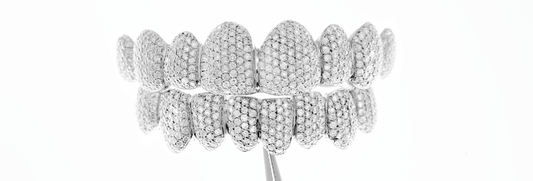 8 Piece Iced Out Honeycomb Grillz SET